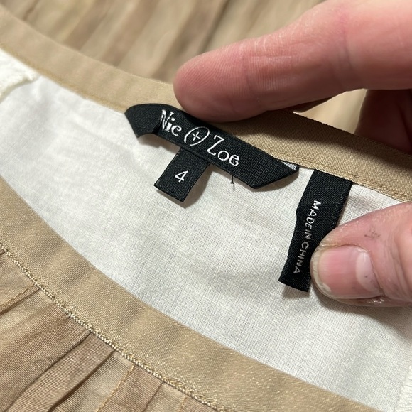 Nic + Zoe Tan Tuck and Pleat Skirt Tencel blend Fully Lined Size 4 - Picture 9 of 10